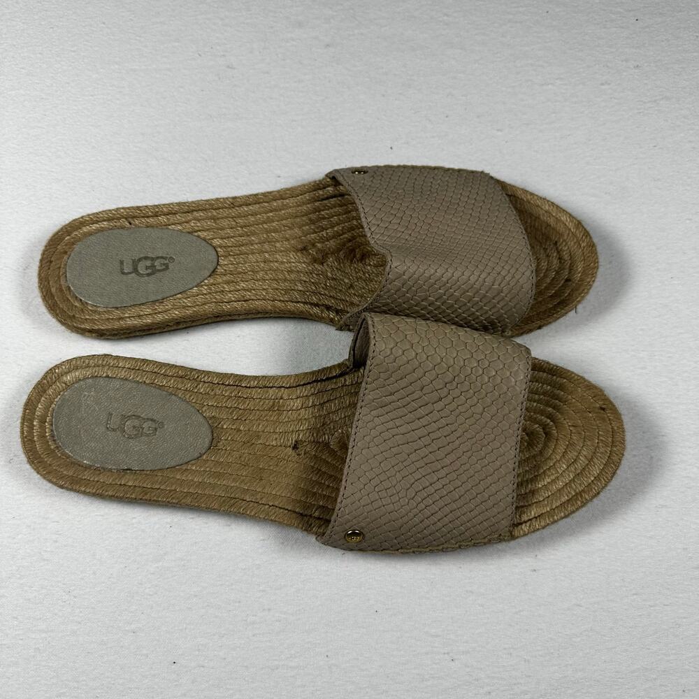 UGG Cherry Exotic Beige Snake Skin Espadrille Slide 9